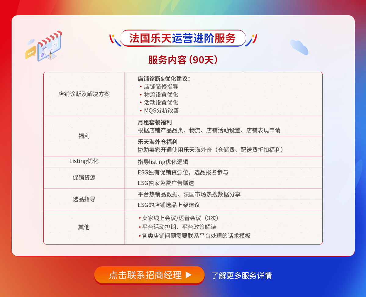 法国乐天运营进阶服务