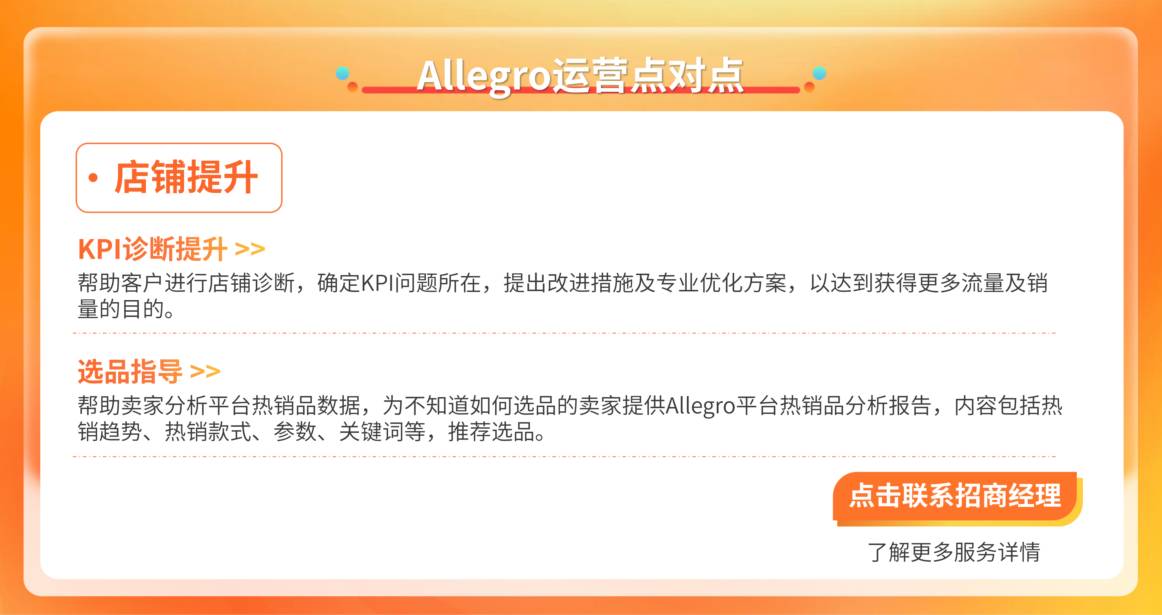 Allegro运营点对点（店铺提升）